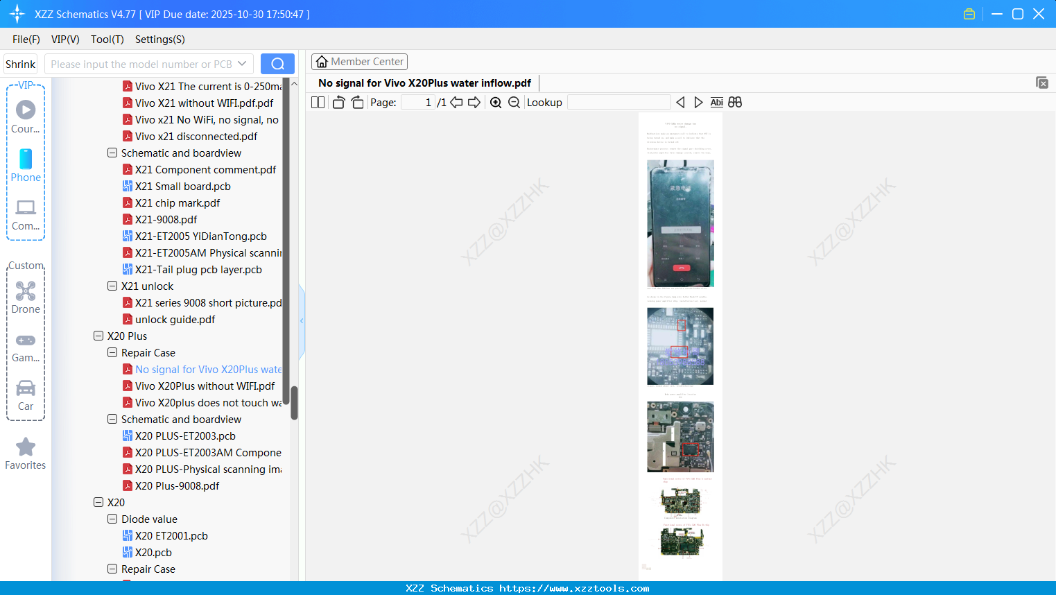 No Signal For Vivo X20Plus Water Inflow